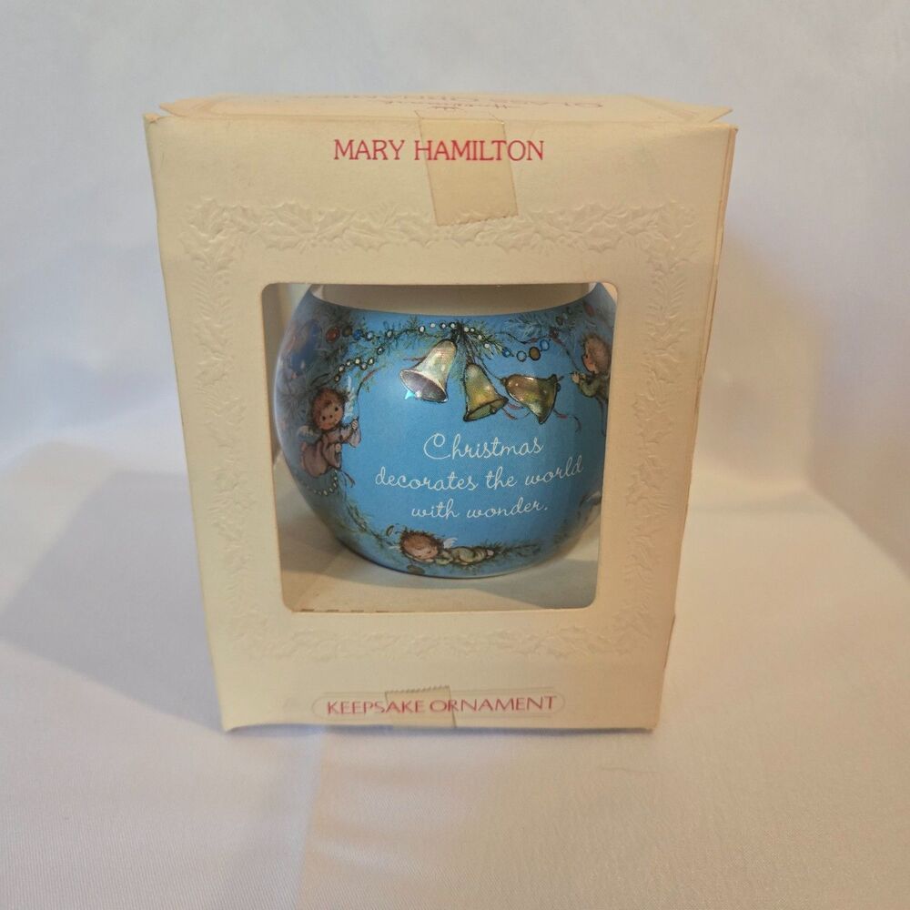 Vintage 1981 Hallmark Keepsake Glass Ball Ornament Mary Hamilton (with box)